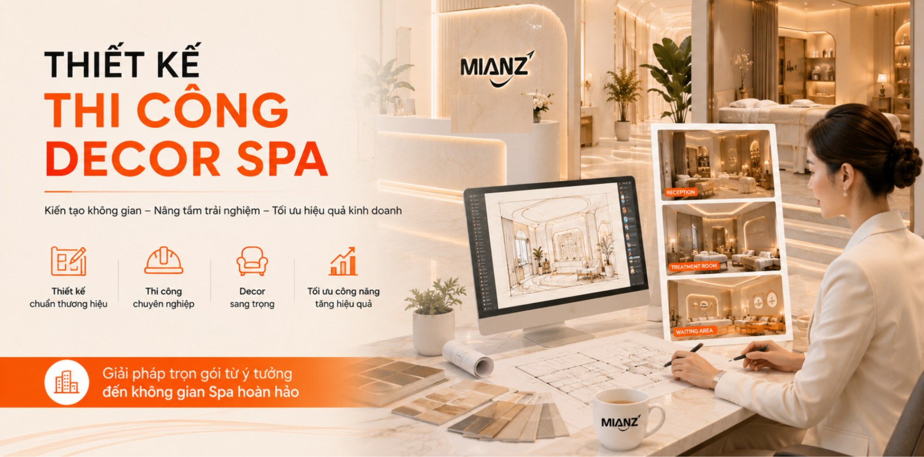 MIANZ thiết kế, thi công, decor nội thất cho Spa